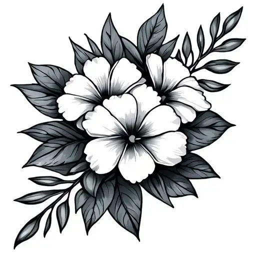 Hawaiian Flowers Wrapped Loosely Fine Line