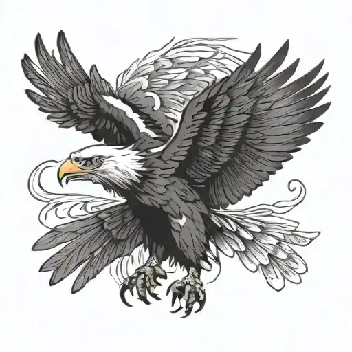 Eagle Holding Each Others Hands Flying