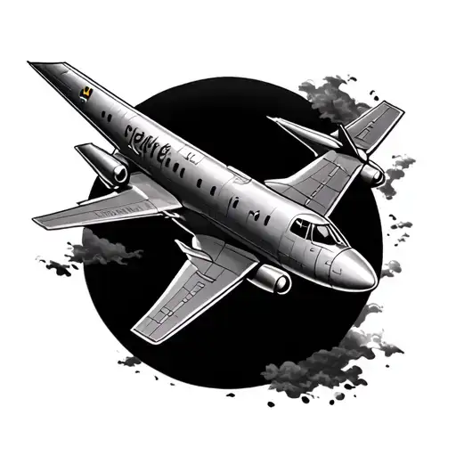 Plane Tattoo With A Background