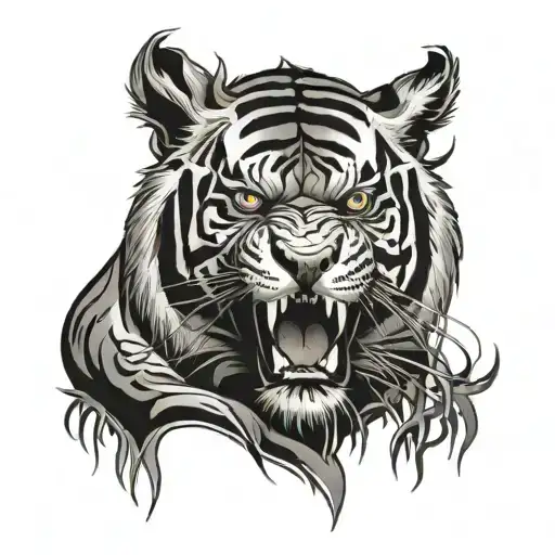 Zombie Tiger In The Forest Tribal
