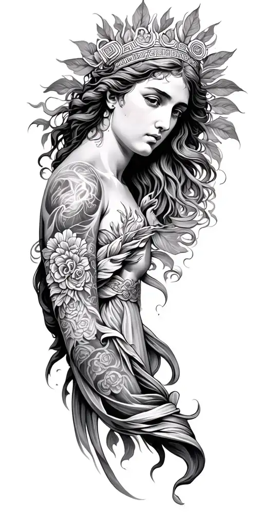 Sleeve Tattoo With Greek Mythology