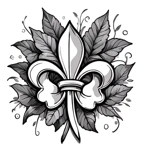 Breast Cancer And Clover Leaf And Fleur De Lis Leaf