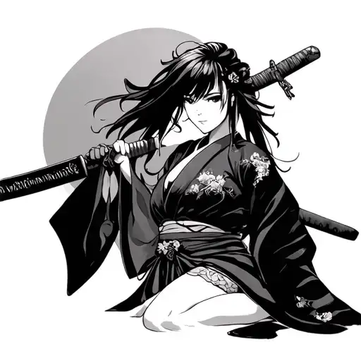 Hentai Sexy Anime Kimono Holding A Katana