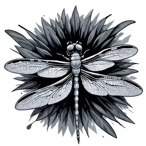 Dark Emo Dragonfly Outline Tattoo Design Inspired