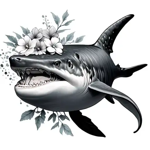 Whale Shark With Flowers