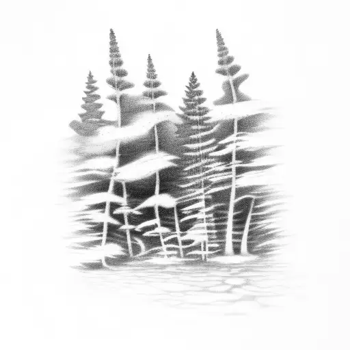 Forest With Whitewater Creek Ferns And Trees