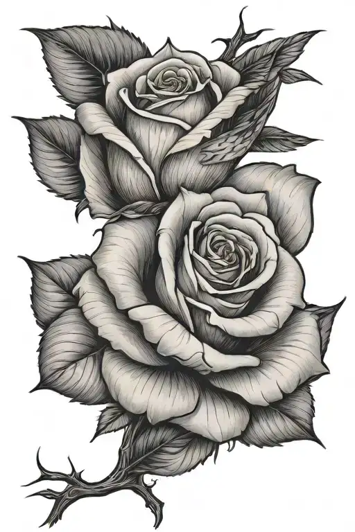 Yellow Rose With Bird Rising