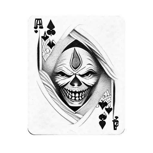 Dead Man's Hand With Joker Card On Top