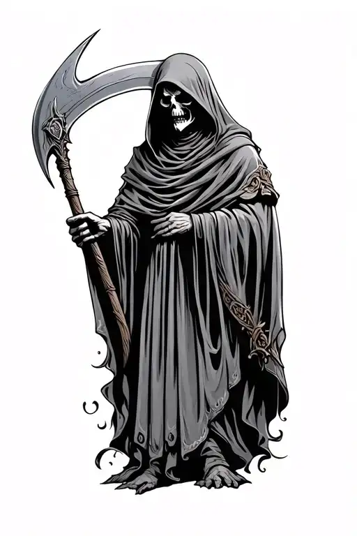 Grim Reaper Holding A Scythe