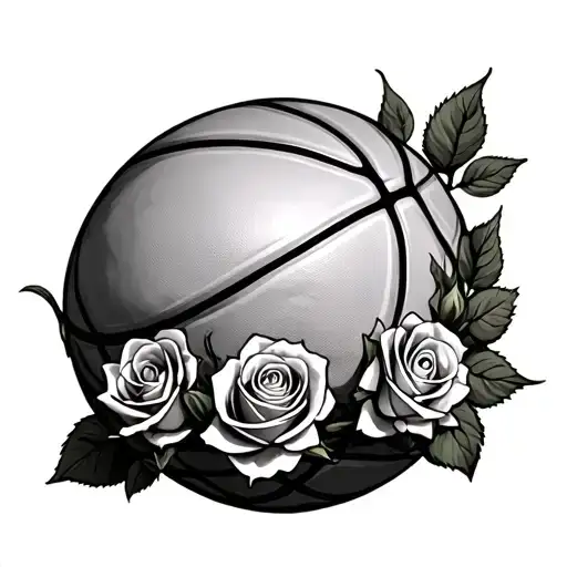 A Rose Wrapped Around A Basketball