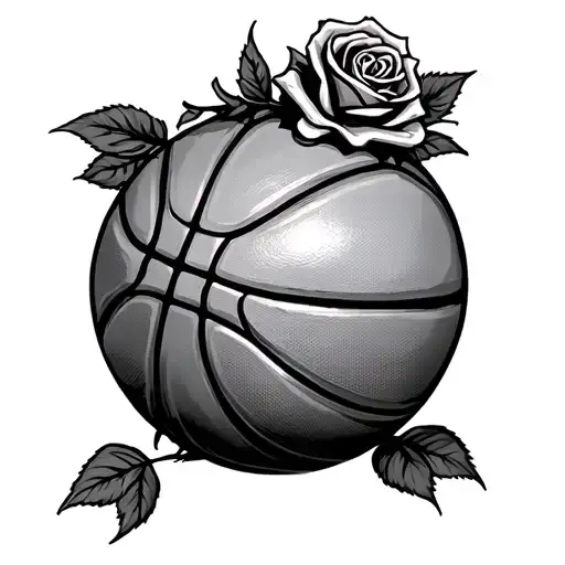 A Basketball With A Rose Crown