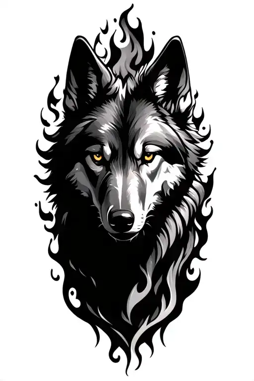 Wolf And Flame Like Aura