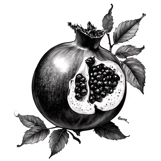 Pomegranate Black And Grey Neo Traditional