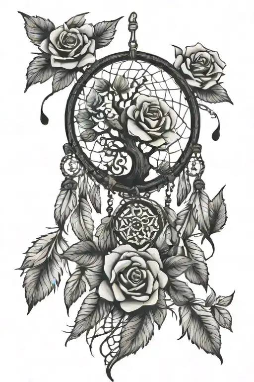 Tree Of Life Dream Catcher With Roses