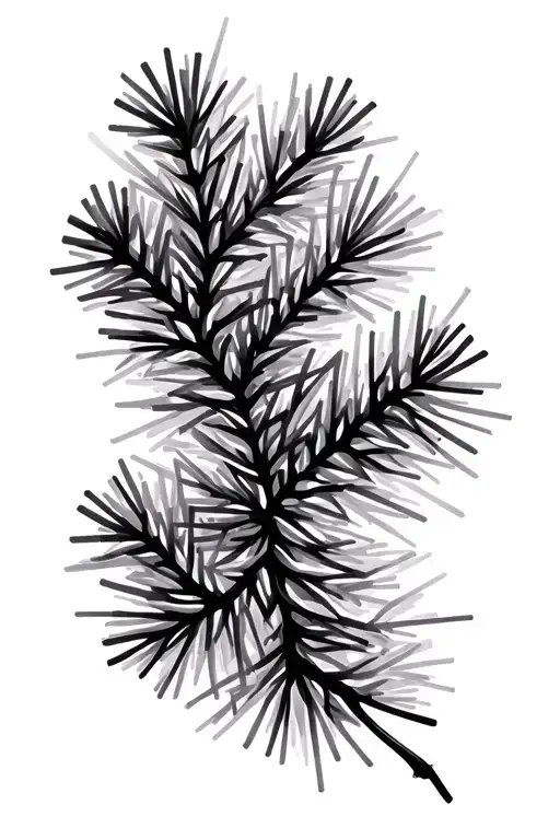 Fir Branch Abstract Geometric Representation