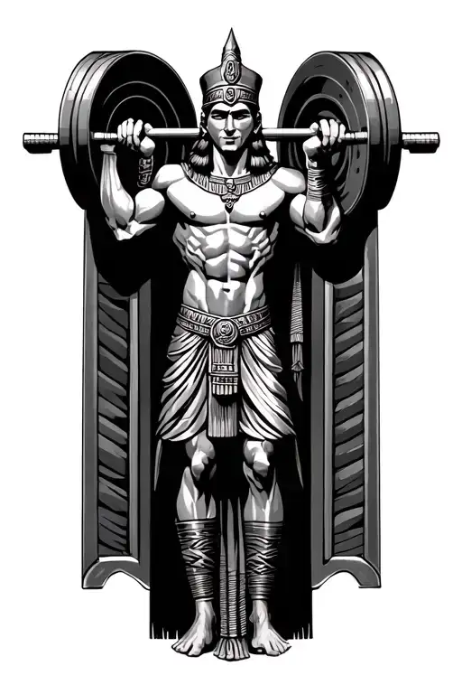 Egypion God Lifting Weights