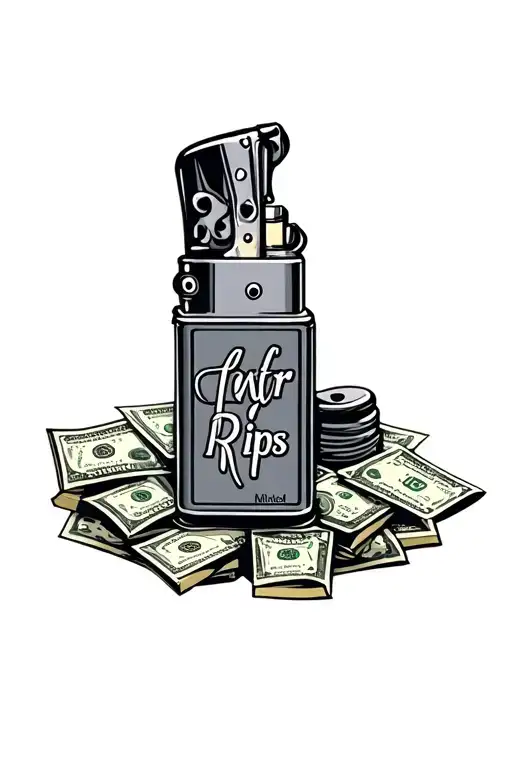 Western Lighter With Money Saying For Rips