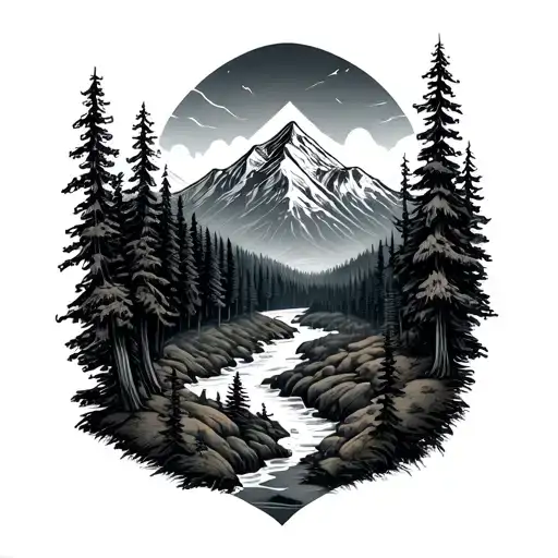 Moutain And Forest Landscape