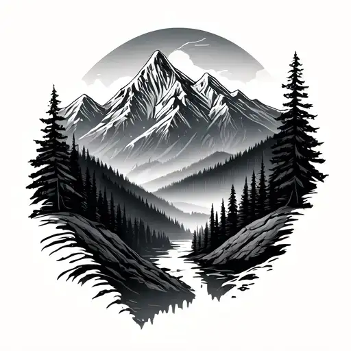 Moutain And Forest Landscape