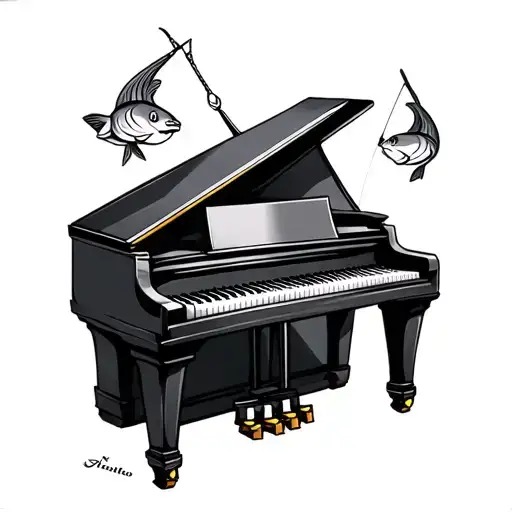 Music Piano Fishing Fish Hooks Memorial