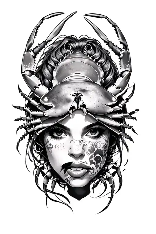 Mix Crab And Baddest Lady Head Surrounded