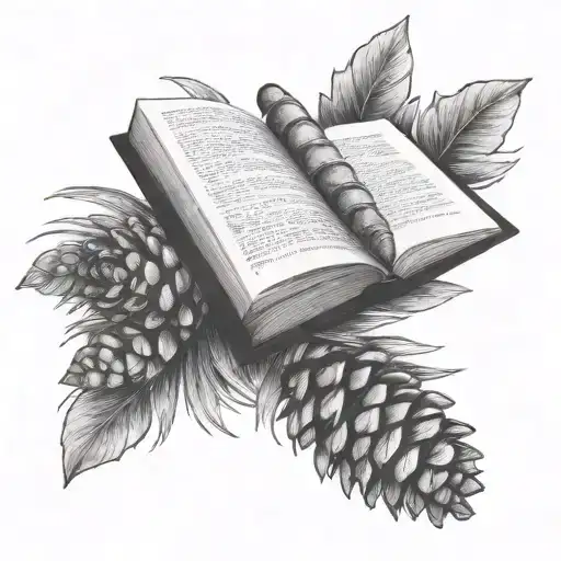 Pine Cone With Book