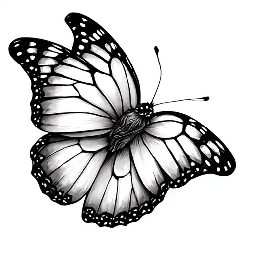 Butterfly With November And September Birth Flower Wing