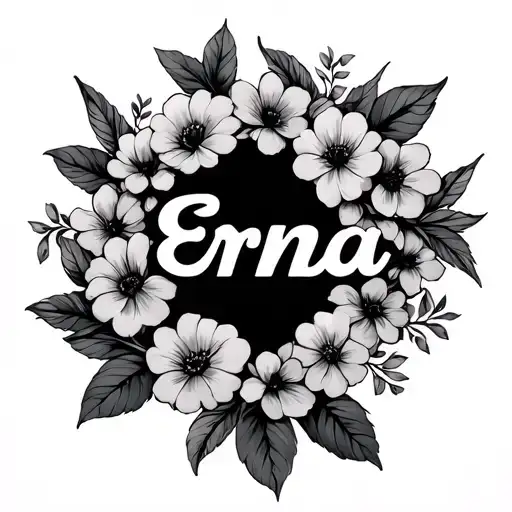 A Circle Of Flowers Around The Name Erma
