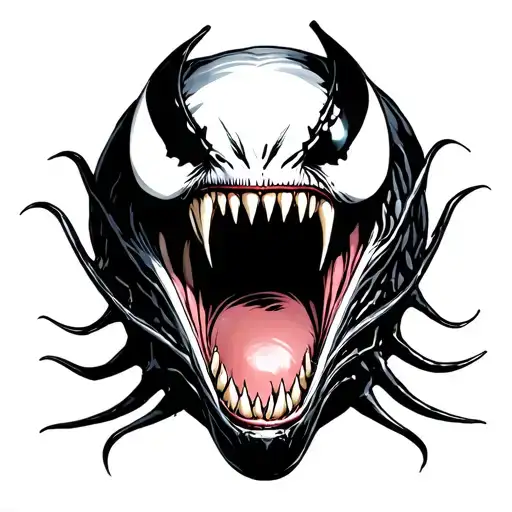 Venom Portrait With Open Mouth