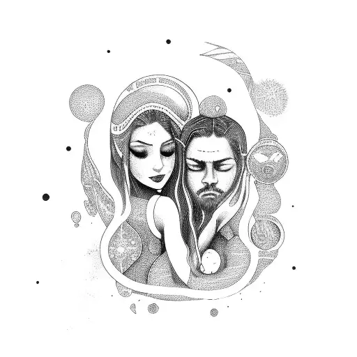 Aquarius Woman Hugging Libra