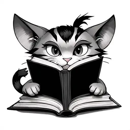 Cheshire Cat Reading A Book Open In Front