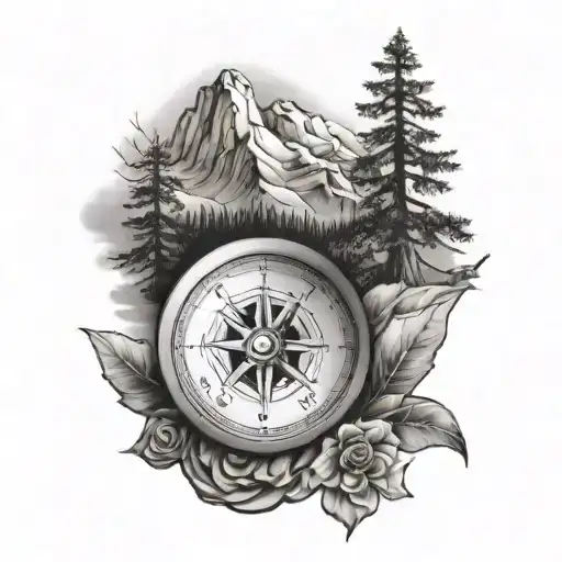 Sleeve With Compass And Halfdome