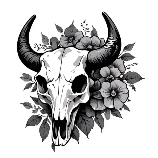 Bull Skull Floral