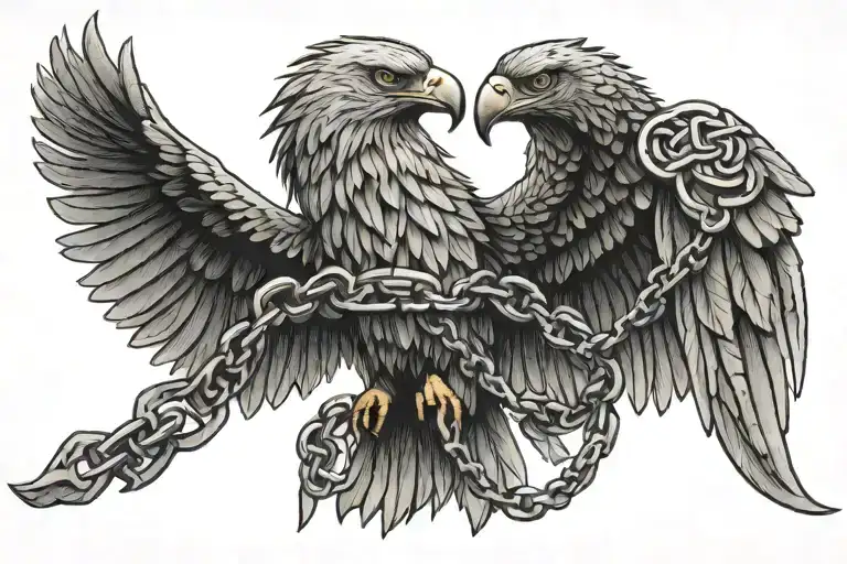 Piper Word Wrapped In Chain Held By Soaring Eagle Soaring