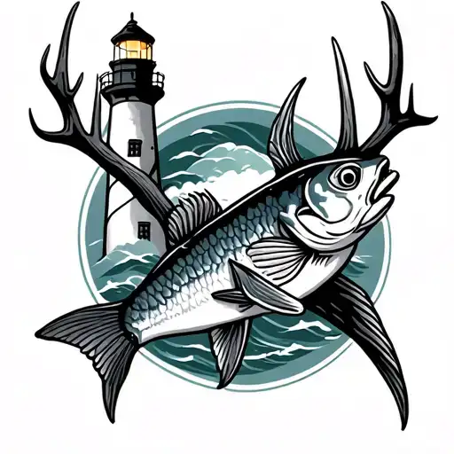 Florida Fish Lighthouse Antlers Intertwined