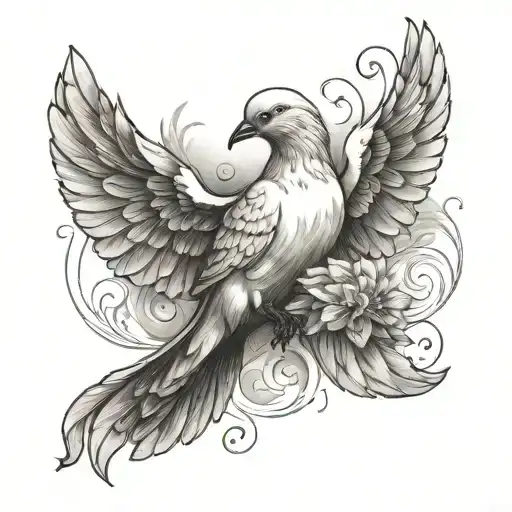 Word Amber With Doves