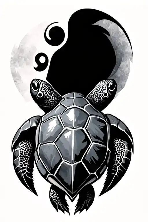Turtle Tattoo With Semicolon