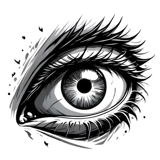 Eye Of God Transform Into Cartoon Sketch Graphics