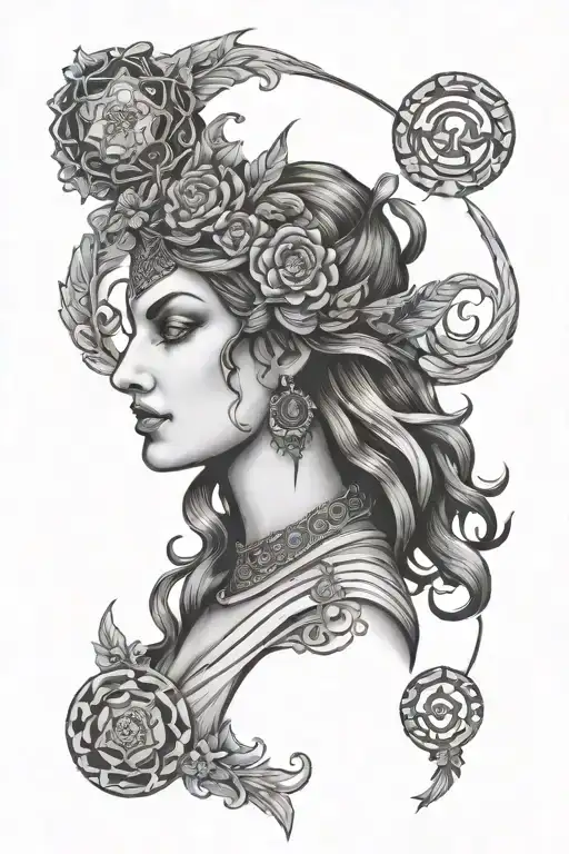 Hecate Greek Mythology Tattoo Represented By Three Women