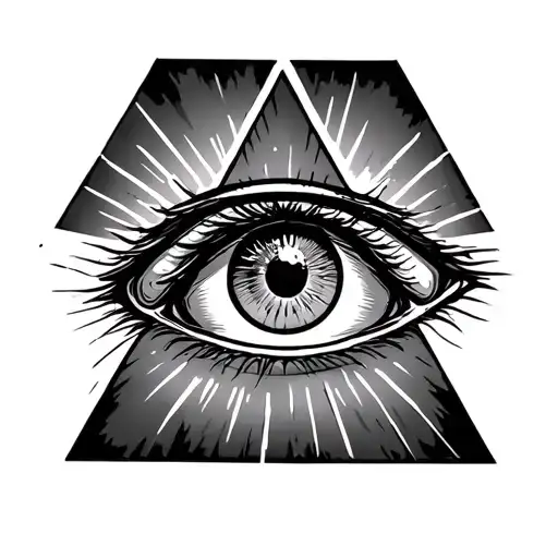 Convert The All-seeing Eye In A Triangle Into Cartoon Sketch Graphics