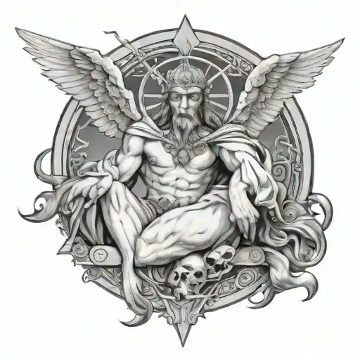 An Angelic Figure Awakening A Sleeping Warrior With A Third Eye