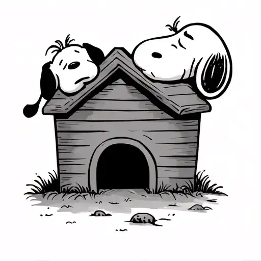 Snoopy Sleeping On Dog House