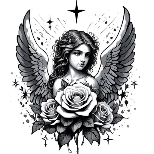 Roses Angel Wings Stars That Shine