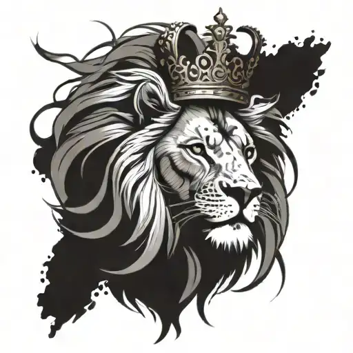 Lion With Crown And Christian Cross