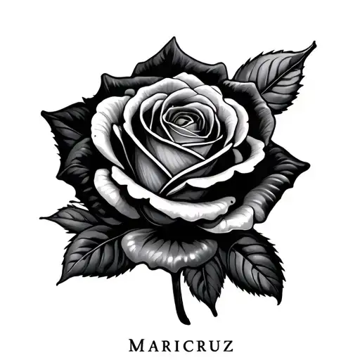 The Name Maricruz Inside A Rose