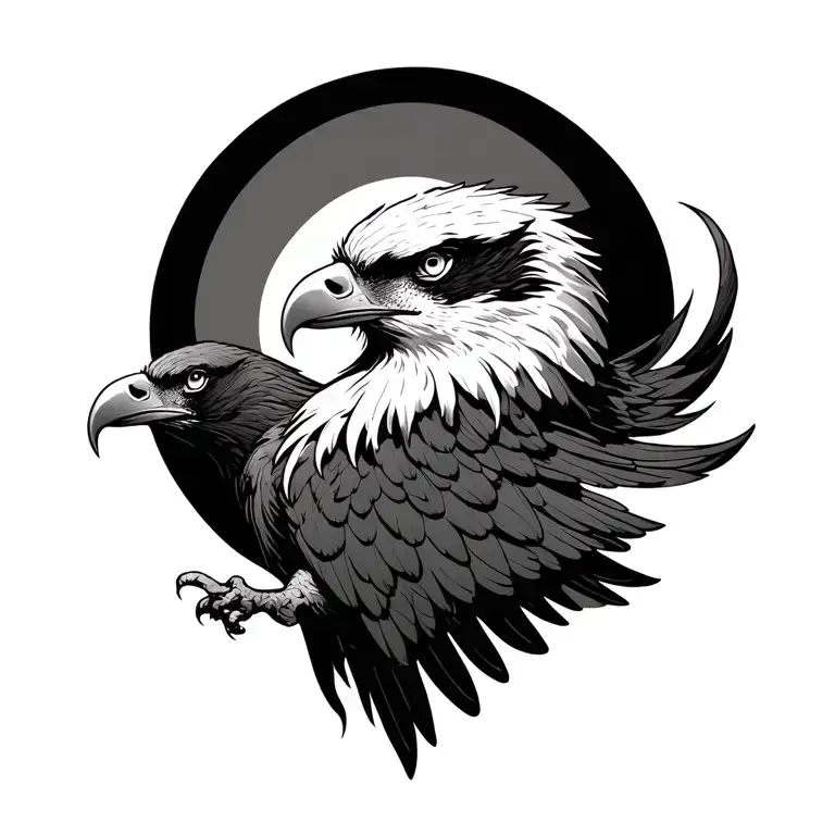 Enso Circle With Eagle