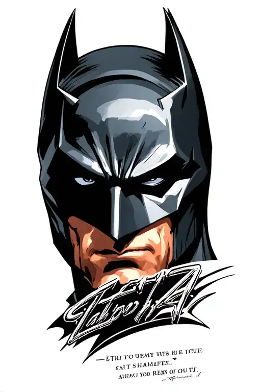 Batman Profile With Logo Incorporated And Movie Quote