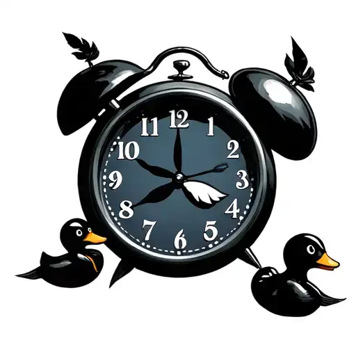 Clock With Rubber Duck Flying Bluey