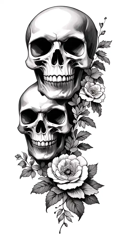 Skull And Flowers