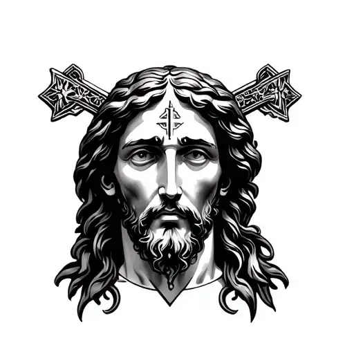 Cross With Jesus Face Inside